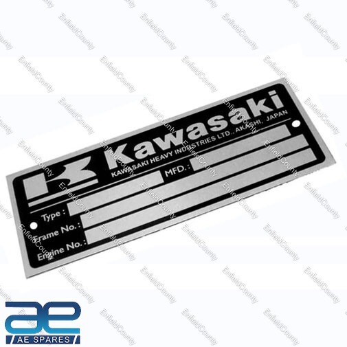 Kawasaki Blank Data Plate ID Tag Frame Vintage Kawasaki Z1 Z900 Z1 KZ900 Z11 
