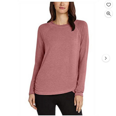 Danskin Women's Active Raglan Sleeve Crossover Top Shirt (Dusty Rose, 2XL) NWT