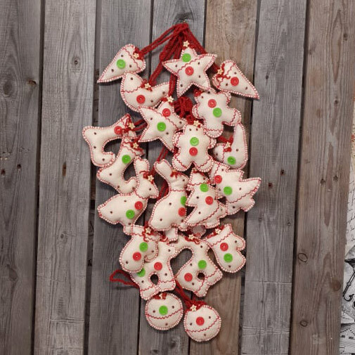 Design Stoff-Baumschmuck 20 tlg Weihnachten Baumschmuck Dekoration Handarbeit