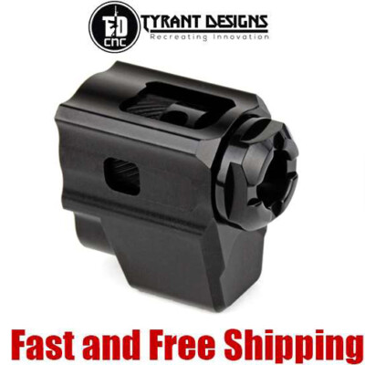 Tyrant Designs T-Comp/Compensator for 9mm Glock 43 (Black Body w/ Black Stem)