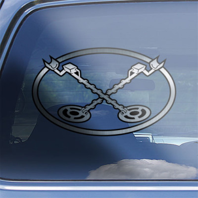 Metal Detector Oval Decal - treasure hunting metal detectorists emblem sticker
