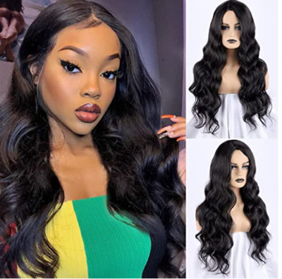 Black Fashion Long Kinky Curly Synthetic Heat Safe Full Wigs For Women US Stock