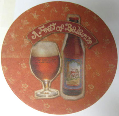NEW BELGIUM BREWING A FEAT OF BALANCE Beer COASTER, MAT, Fort Collins, COLORADO