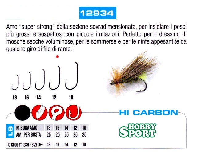 AMI GAMAKATSU SERIE 12934 F 11-2SH PER MOSCHE  SIZE 12  BUSTA 25 PZ