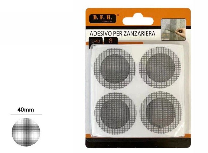 Set 8 Toppe Adesive Per Riparazione Rete Zanzariera 40mm dfh