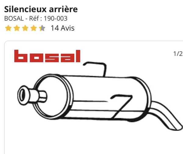 Bosal Pot D'Ã©Chappement Pour Peugeot 106 190-003