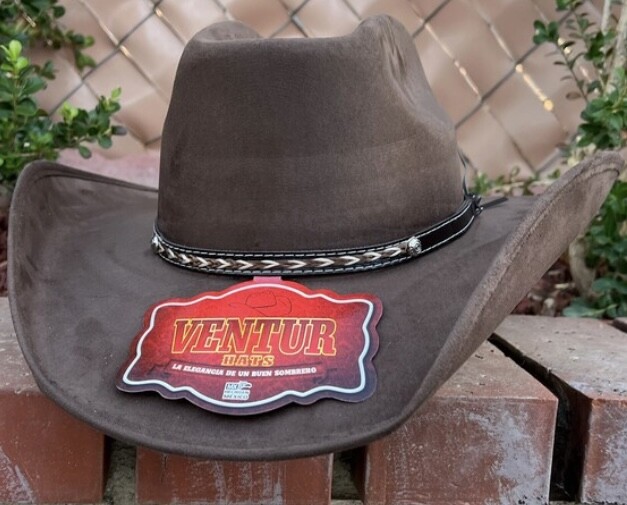 MENS WESTERN COWBOY RODEO HAT BROWN SUEDE STYLE COWBOY RIDING HAT TEXANA VAQUERA