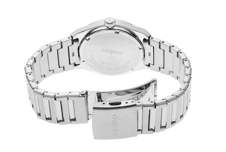 Pre-owned Seiko Essentials Blue Pressed Pattern Sleekly Angled Dial Men's Watch Sur555p1