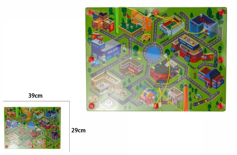 Gioco Legno Città Labirinto Palline Educativo Bambini Imparare dfh