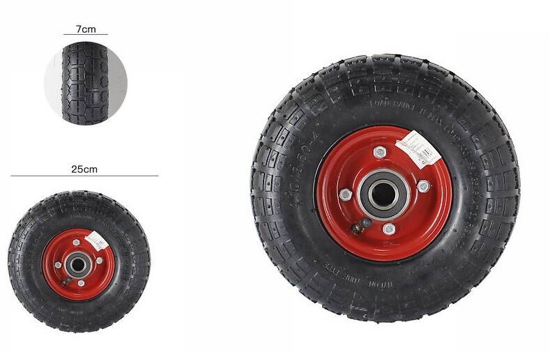 Ruota Ruotino Ad Aria Per Carrello Portapacchi 3.50-4 Foro 20mm Metallo dfh