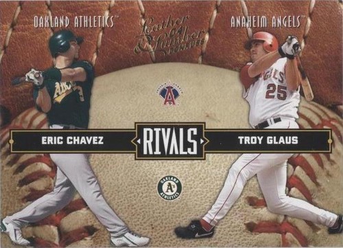 2004 Donruss Leather & Lumber - Eric Chavez Troy Glaus #LLR-33