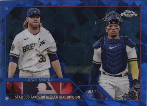 2023 Topps Chrome Update Series Sapphire Edition - Corbin Burnes William Contreras #USCS251