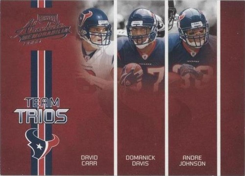 2005 Playoff Absolute Memorabilia Andre Johnson David Carr Domanick Davis #TT-4