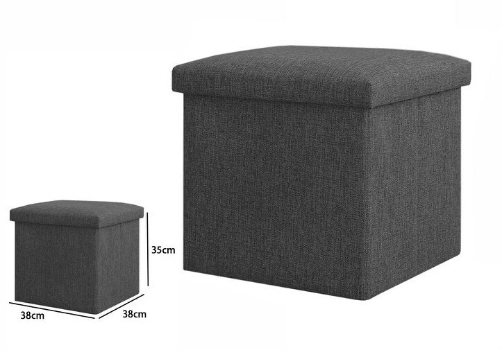 Pouff Puff Pouf Contenitore Imbottito Seduta Tessuto 38x38x35cm dfh