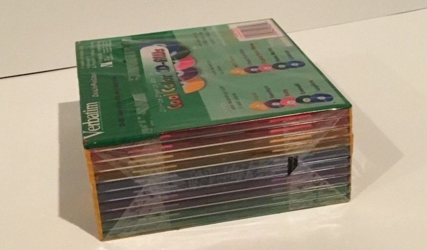 Verbatim New 10-Pack CD-RW 700MB 2X-4X DataLifePlus Cool Colors Slim Jewel Cases