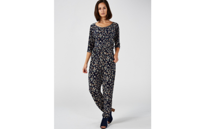 Kim Co Brazil Jersey Dolman Sleeve regular Jumpsuit XLarge NAVY