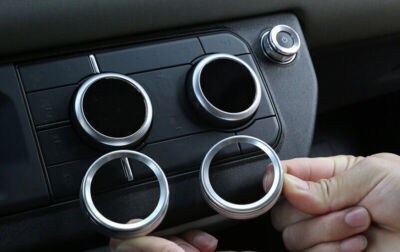 For Defender 110 2020-2023 Silver Aluminum Central Console Ac Knob Cover Trim 3X