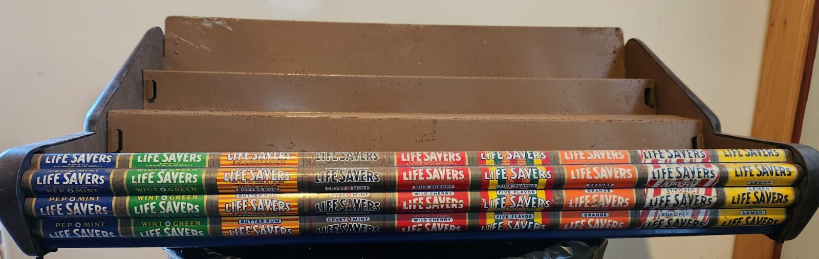 Vintage LIFESAVERS 9 Flavor Store Display Case Tin & Plastic