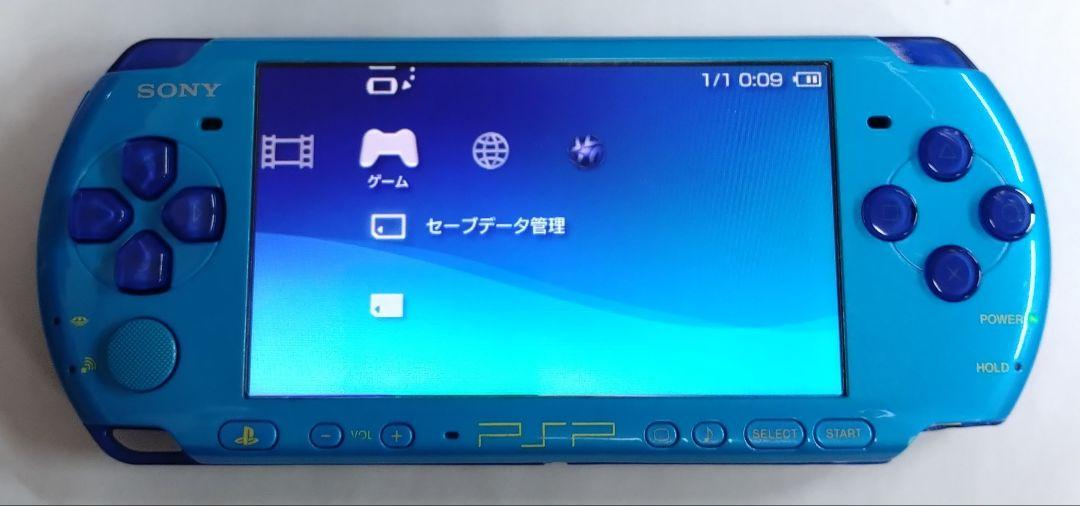 PSP-3000ブルー PSP 3000 Vibrant Blue - Good Condition + Sony Official 1GB