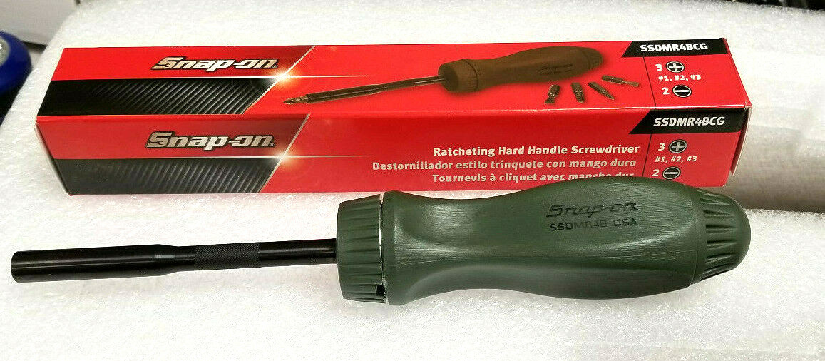 New Snap On Ratcheting Screwdriver Combat Green Hard Plastic Ssdmr4
