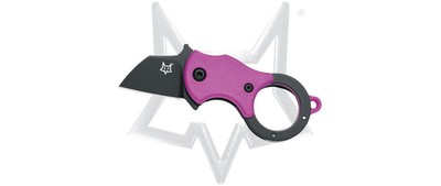 Fox Knives Mini-Ta FX-536PB Liner Lock Purple FRN Black Pocket Knife Stainless