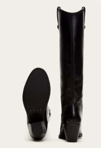 Pre-owned Frye The  Company Womens Black Jackie Button Tall Size 9.5 Oiled Leather Boots