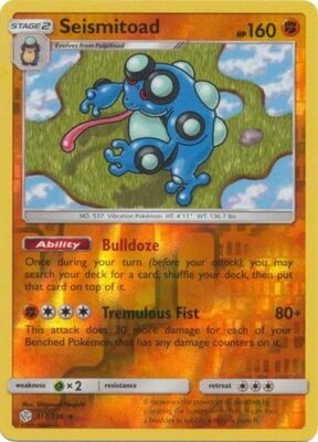 Pokemon Cosmic Eclipse Seismitoad Rare Reverse Holo 117/236