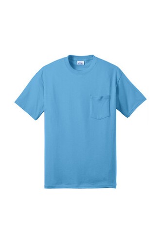 Port & Company PC55P Mens 50/50 5.5 oz T-Shirt with Pocket S-6XL Plain Tee