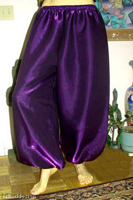 Harem Pants Belly Dance Deep Purple w/ Purple Glow