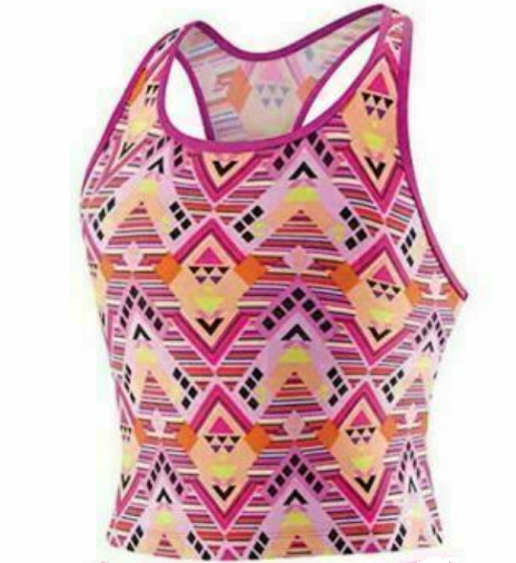 Speedo Girls Racerback Geometric Tankini 