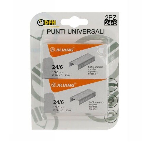 Confezione 2000 Punti Punte Graffette Spillatrice Cucitrice Misura 24/6 dfh