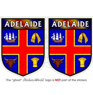 ADELAIDE Schild Südaustralien Australisch 75mm Vinyl Stickers Auto Aufkleber x2