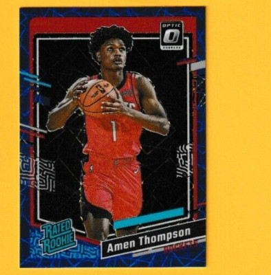 2023-24 Optic Basketball Blue Velocity Amen Thompson Rated Rookie #229 Rockets