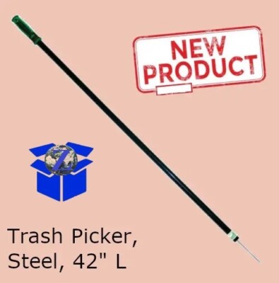42 Inch Trash Pick-Up Spear Steel W/ Grip Handle Long Garbage Waste Stabber Tool