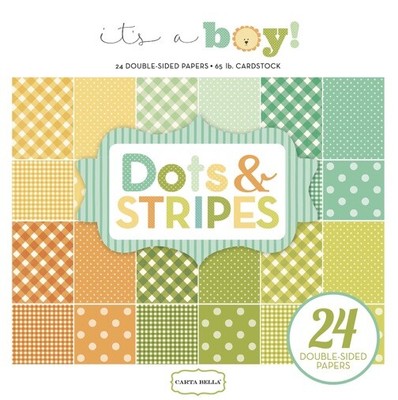 Carta Bella 6x6 It s a Boy Dots & Stripes Paper Pad New Free Shipping