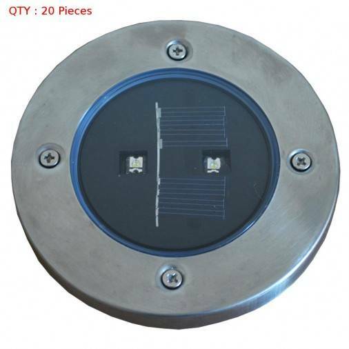 20Xnew Solar Powered Bright Circle Stainless Steel Outdoor light