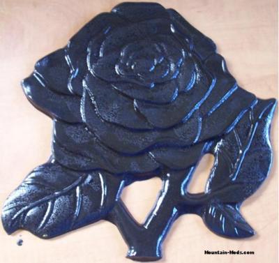 CONCRETE Cement Plaster BORDER ART STAMP Flower Rose 12'' Imprint MAT New 
