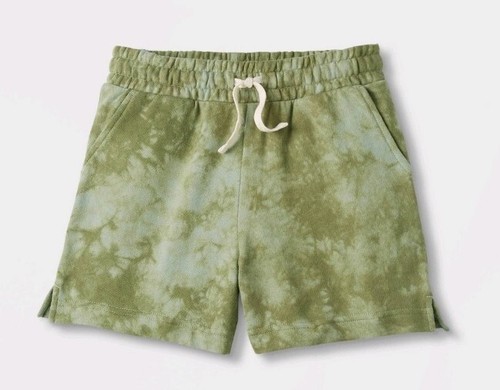 Kids' Shorter-Length Tie-Dye Shorts Cat & Jack Army Green L