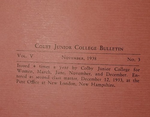 1938 Colby Junior College Bulletin New London New Hampshire Colby-Sawyer