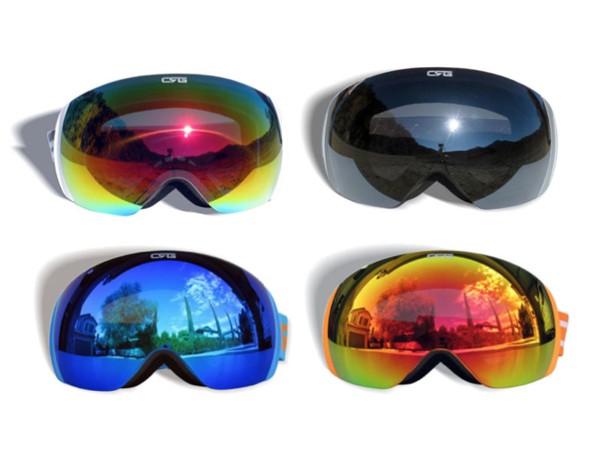 CRG Sports Skiing Goggles 100% UV  Protection Frameless Snowboard Goggles