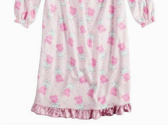 PEPPA Pig Nightgown Girl's size 4/5 NEW Warm Pink Flannel Pjs Gown Pajamas USA