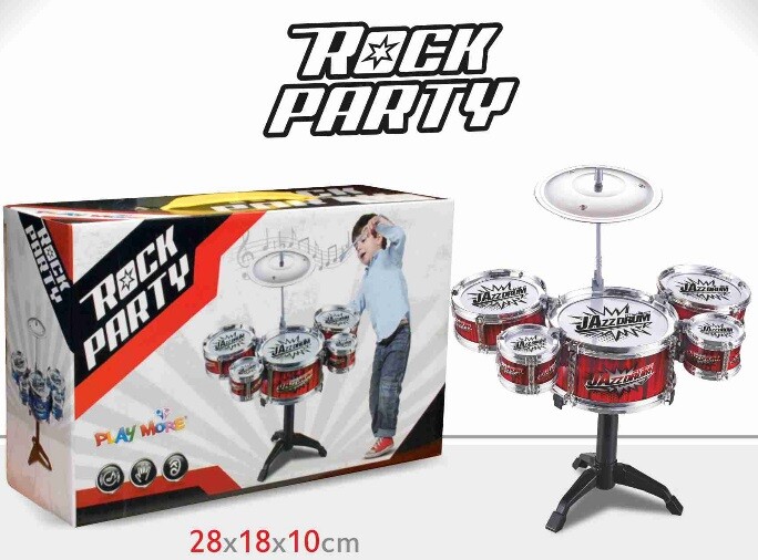 Rock Party Batteria Musicale 5 Pezzi Gioco Giocattolo Bambini sus