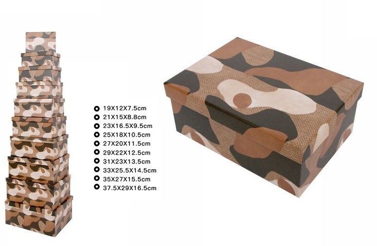Set 10 Pezzi Scatole Box Per Regali Varie Misure Matrioska Colore Militare dfh