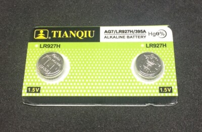 2 Pack AG7 GP395 SR927 LR926 V399 SR927W WATCH DEVICE COIN CELL BATTERY Hg0% 