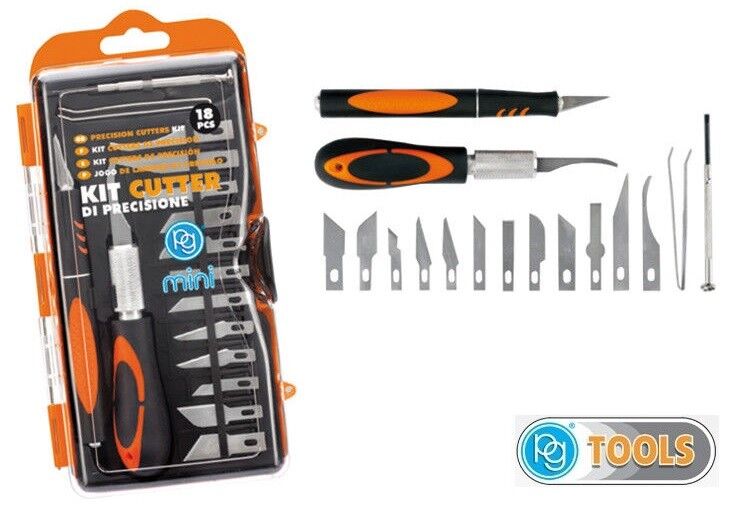 KIT 18 PZ CUTTER DI PRECISIONE PG TOOLS TAGLIERINO LAME MODELLISMO  PROFESSIONALE