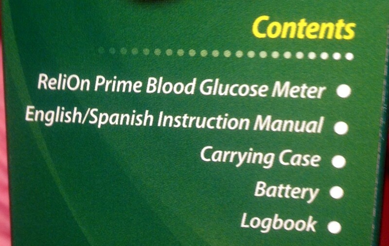 Blood Glucose Monitoring System Blue ReliOn Prime Diabetes Sugar Meter Fast
