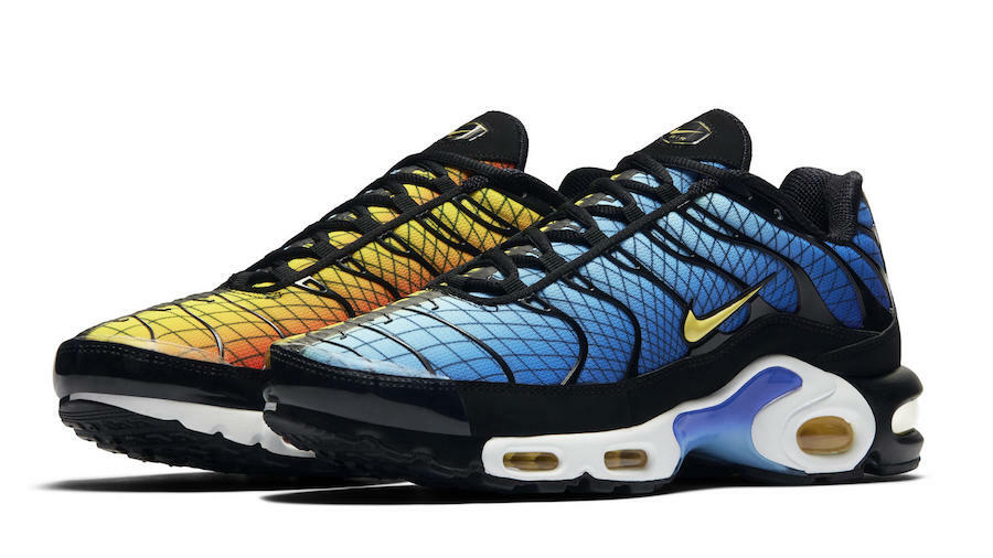 2018 NIKE AIR MAX PLUS TN SE GREEDY SUNSET ORANGE BLUE MULTI