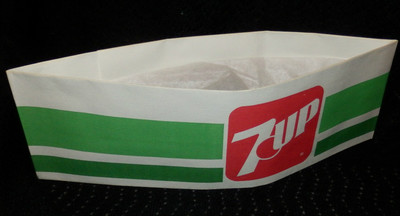 Vintage 7-UP Soda Jerk Employees Paper Hat  New Old Stock-Unused- Mint - 7up