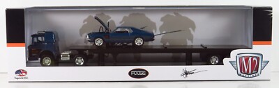 M2 Machines R18 Auto Haulers 1970 Ford C-600 & 70 Mustang Foose Gambler 514 Blue