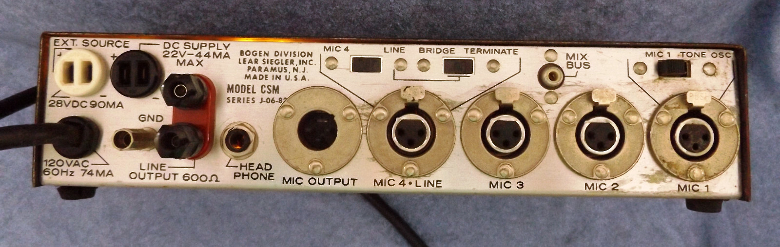 Bogen Model CSM Mixer-Preamplifier--Used---Partially Tested